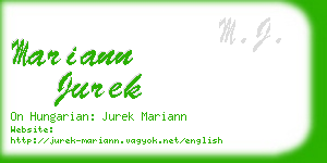 mariann jurek business card